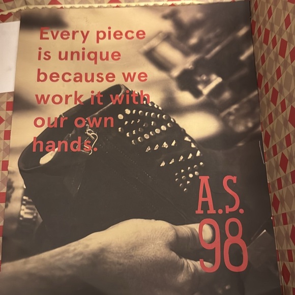 A.S.98 SUEDE /LEATHER DISTRESSED COMBATS 7.5 - Picture 6 of 7